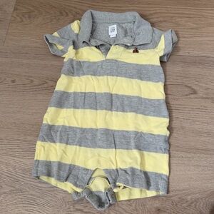 GAP Yellow and Gray Striped Kids One Piece (12-18 months)